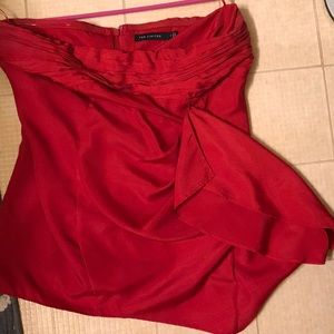 Strapless zip up blouse